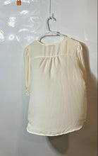 Load image into Gallery viewer, Ann Taylor Womens Beige Collarless V-Neck Pullover Blouse Top Size Medium