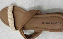 Load image into Gallery viewer, Lucky Brand Womens Razilla Beige Brown Leather Slip-On Slide Sandals Size 10M