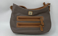 Load image into Gallery viewer, Stone & Co Womens Brown Dark Gray Pebbled Leather Adjustable Strap Crossbody Bag