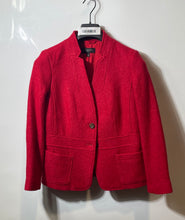 Load image into Gallery viewer, Talbots Womens Red Tweed Long Sleeve Notch Lapel Two-Button Blazer Size 6P