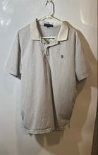 Load image into Gallery viewer, US Polo Assn. Mens White Blue Striped Short Sleeve Golf Polo Shirt Size XL