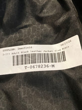 Load image into Gallery viewer, G-III Womens Black Leather Long Sleeve Button Front Coat Size M Missing Button