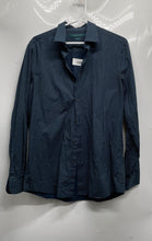 Load image into Gallery viewer, Perry Ellis Mens Blue Printed Cotton Button-Up Shirt Size Medium