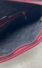 Load image into Gallery viewer, Pierre Cardin Womens Red Checkered Back Zip Pocket Double Handle Shoulder Bag
