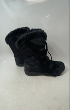 Load image into Gallery viewer, Columbia Womens Black Suede Fur-Trim Lace-Up Winter Snow Boots Size 10