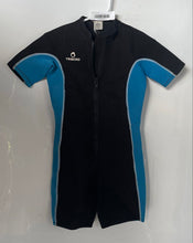 Load image into Gallery viewer, Tribord Kids Blue Black Front Zipper One-Piece Shorty Wetsuit Size 14