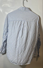 Load image into Gallery viewer, Zara Mens Blue White Collared Long Sleeve Button-Up Shirt Size Small
