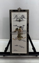 Load image into Gallery viewer, Asian Style With A Geisha Black Lacquer Edge & Decorative Background Wall Panel