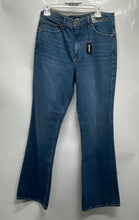 Load image into Gallery viewer, Express Womens Blue Denim Medium Wash Stretch Bootcut Leg Jeans Size 12/R W/ Tag