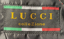 Load image into Gallery viewer, Lucci Collezione Mens Black Long Sleeve Notch Lapel Three-Button Blazer Size 38R