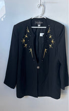 Load image into Gallery viewer, Moshita Couture Womens Black Long Sleeve One-Button Blazer Size 18
