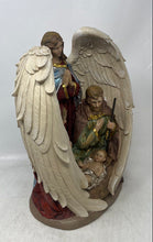 Load image into Gallery viewer, Ceramic Holy Family With Angel Religious Figure Statue w/ String Light No Tested