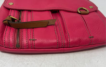 Load image into Gallery viewer, Fossil Womens Morgan Dark Pink Leather Adjustable Strap Zipper Crossbody Handbag