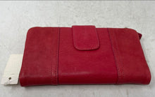 Load image into Gallery viewer, Fossil Womens Red Leather ID & Credit Card Slots Bifold Wallet With Tag