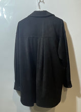 Load image into Gallery viewer, Elie Womens Black Faux Leather Long Sleeve Button Front Shirt Jacket Size Large