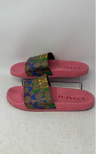 Load image into Gallery viewer, Coach Womens Uli Sport Pink Brown Rainbow Signature Canvas Slide Sandals Size 9