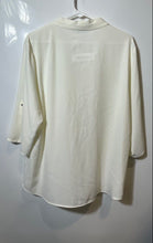 Load image into Gallery viewer, Calvin Klein Womens White 3/4 Sleeve V-Neck Regular Fit Blouse Top Size XL