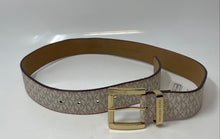Load image into Gallery viewer, Michael Kors Womens 553143 White Gray Monogram Buckle Adjustable Belt With Tag