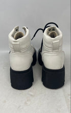 Load image into Gallery viewer, Forever 21 Womens White Black Lace-Up Platform Combat Boots Size 7