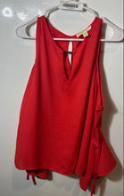 Load image into Gallery viewer, Michael Kors Womens Orange Sleeveless Keyhole Split Neck Blouse Top Size Large