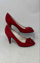 Load image into Gallery viewer, Sigerson Morrison Womens Red Peep Toe Cone Pump Heels Size 8.5