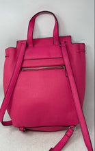 Load image into Gallery viewer, Guess Womens Pink Leather Adjustable Strap Zip Pocket Flap Backpack Bag