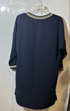 Load image into Gallery viewer, Zara Basic Womens Blue 3/4 Sleeve Front Zip Casual Shift Dress Size Medium