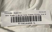 Load image into Gallery viewer, Zara Womens White Long Sleeve Pockets Collared Button-Up Shirt Size Medium
