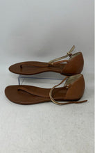 Load image into Gallery viewer, Michael Kors Womens Brown Leather Ankle Strap Flat Thong Sandals Size 7.5M