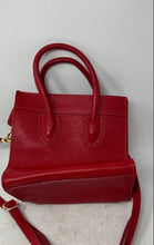 Load image into Gallery viewer, Unbranded Womens Red Pebbled Leather Inner Pockets Top Handle Crossbody Bag