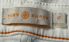 Load image into Gallery viewer, Tory Burch Womens White Denim 5-Pocket Design Skinny Leg Jeans Size 27