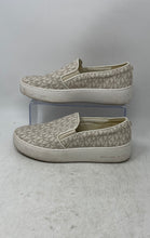 Load image into Gallery viewer, Michael Kors Womens Beige And White Signature Print Sneaker Shoes Size 7.5M