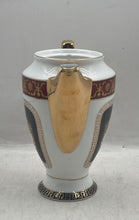 Load image into Gallery viewer, Vintage R. Limoges White Gold Plated Ceramic Tableware Scroll Handle Teapot