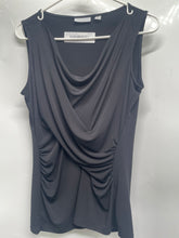 Load image into Gallery viewer, New York & Company Womens Black Draped Cowl Neck Blouse Top Size Small