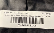 Load image into Gallery viewer, Preston & York Womens Black Leather Long Sleeve Spread Collar Jacket Size 1X