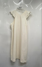 Load image into Gallery viewer, Ann Taylor Womens White Back-Zip V-Neck Sleeveless Shift Dress Size 8