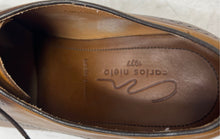 Load image into Gallery viewer, Carlos Nieto Mens Brown Leather Lace-Up Wingtip Oxford Dress Shoes Size 42