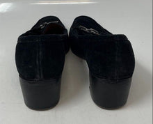 Load image into Gallery viewer, Authentic Salvatore Ferragamo Womens Black Suede Block Loafer Heels Size 5.5
