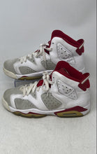 Load image into Gallery viewer, Nike Kids Air Jordan 6 Retro White Red Leather Lace-Up Sneaker Shoes Size 7Y