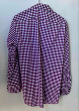 Load image into Gallery viewer, Hugo Boss Mens Purple White Check Long Sleeve Regular Fit Dress Shirt Sz 15 1/2