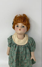 Load image into Gallery viewer, Brown Hair Blue Eyes Collector Play Doll In Green White Flower 2 Piece Outfit