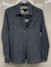 Load image into Gallery viewer, Calvin Klein Jeans Womens Blue Polka Dot Print Cotton Button-Up Shirt Size P/M/M