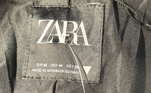 Load image into Gallery viewer, Zara Womens Black Long Sleeve Collared Asymmetrical Zip Motorcycle Jacket Size M