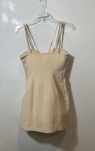 Load image into Gallery viewer, Zara Womens Beige Sleeveless Sweetheart Neck Side-Zip Mini Dress Size M