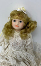 Load image into Gallery viewer, Blonde Hair Blue Eyes Home Decorative Porcelain Doll Collectible With Outfit