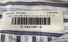Load image into Gallery viewer, Hugo Boss Mens Multicolor Striped Cotton Collared Long Sleeve Dress Shirt Sz 15