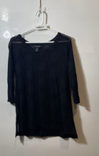 Load image into Gallery viewer, White House Black Market Womens Black 3/4 Sleeve Tunic Blouse Top Size XS