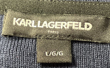 Load image into Gallery viewer, Karl Lagerfeld Paris Womens Navy Blue Long Sleeve Zip Pullover Sweater Size L/G