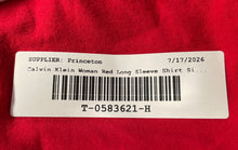 Load image into Gallery viewer, Calvin Klein Womens Red Long Sleeve Crew Neck Pullover Sleep Shirt Size Medium