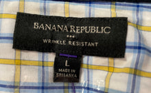 Load image into Gallery viewer, Banana Republic Mens Multicolor Plaid Print Wrinkle Button-Up Shirt Size L